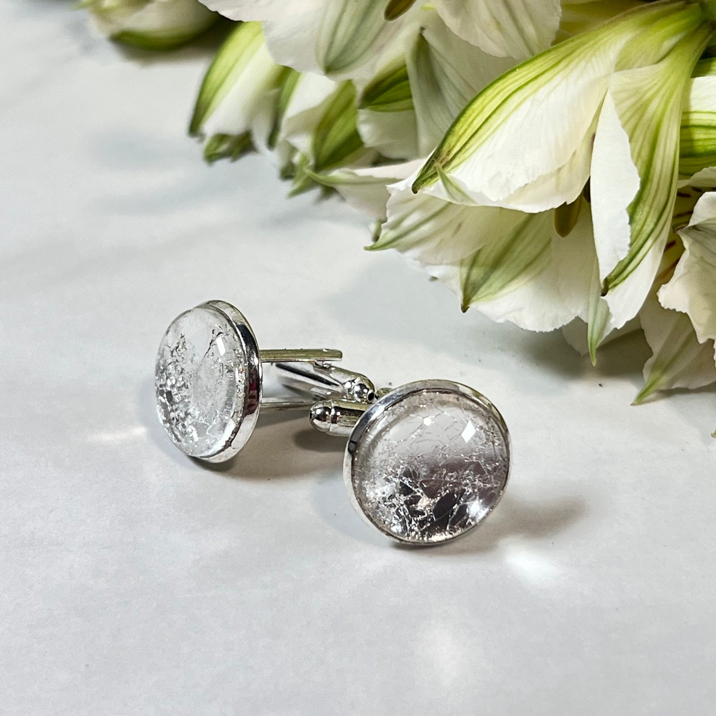 Silver 25th Anniversary Cufflinks Handmade-Cufflinks-Handmadeanniversary-Handmade Anniversary