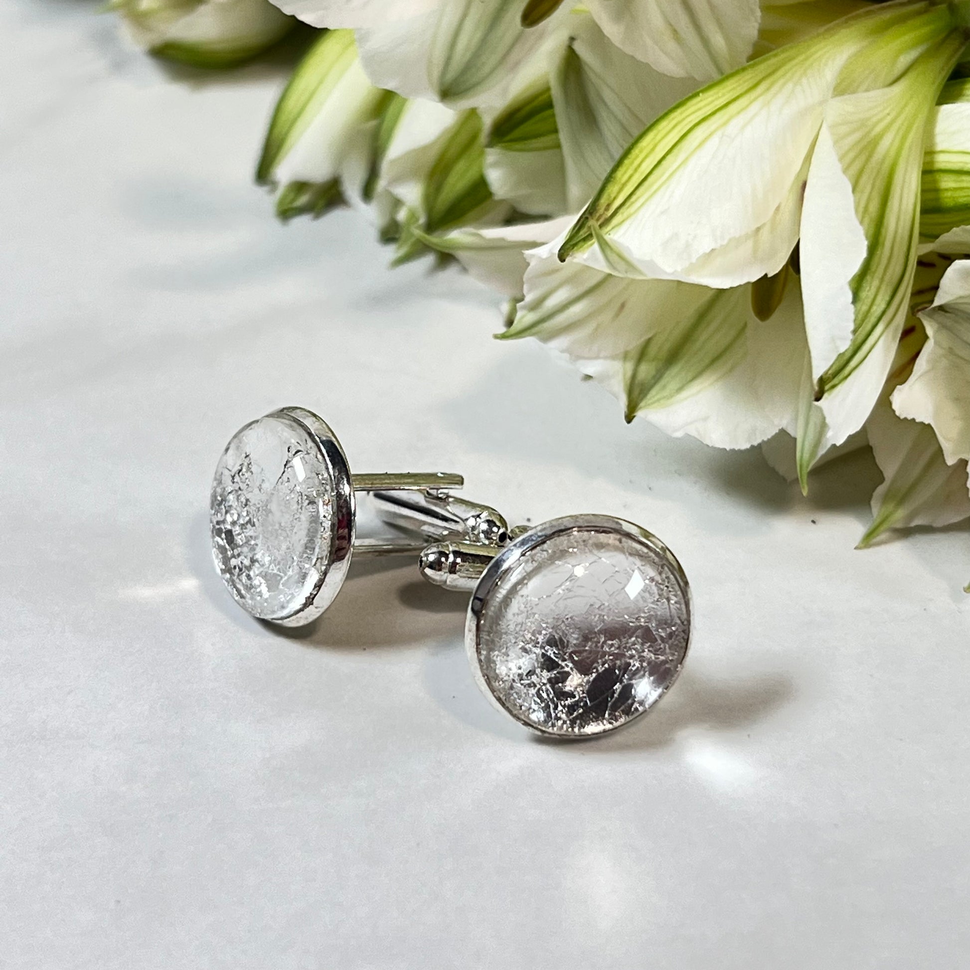 Silver 25th Anniversary Cufflinks Handmade-Cufflinks-Handmadeanniversary-Handmade Anniversary