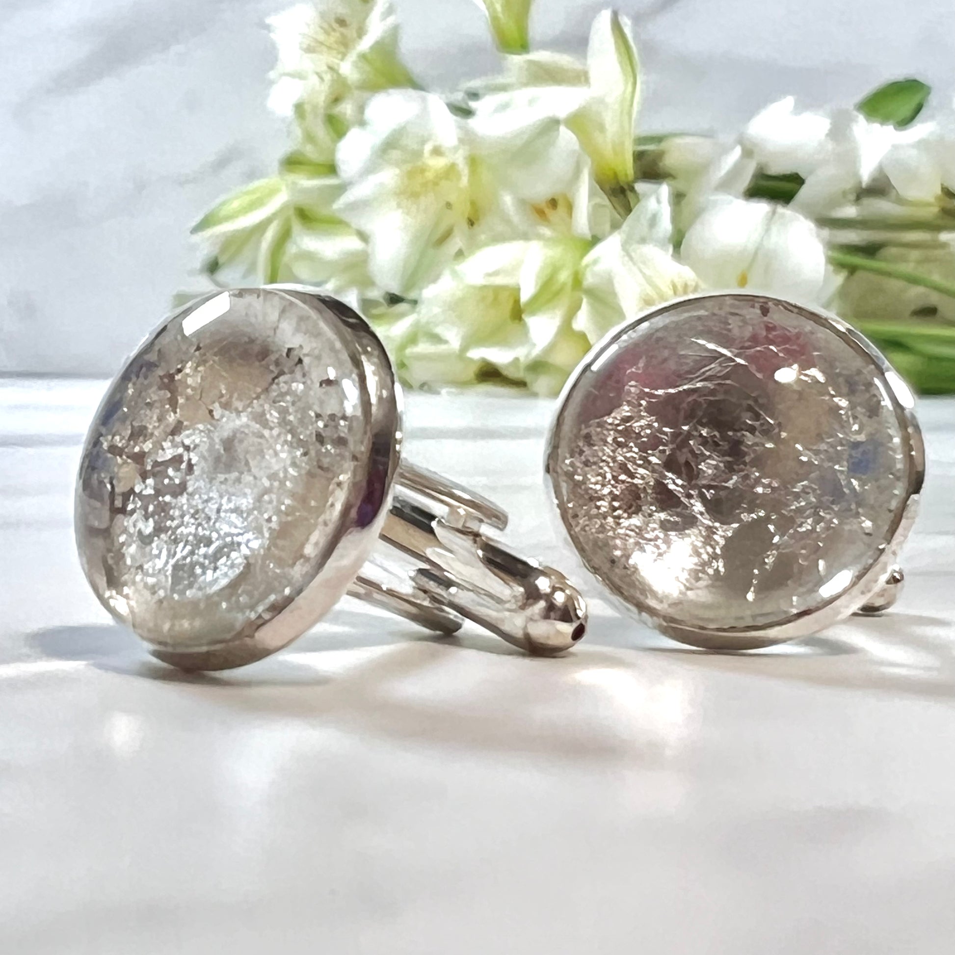 Silver 25th Anniversary Cufflinks Handmade-Cufflinks-Handmadeanniversary-Handmade Anniversary
