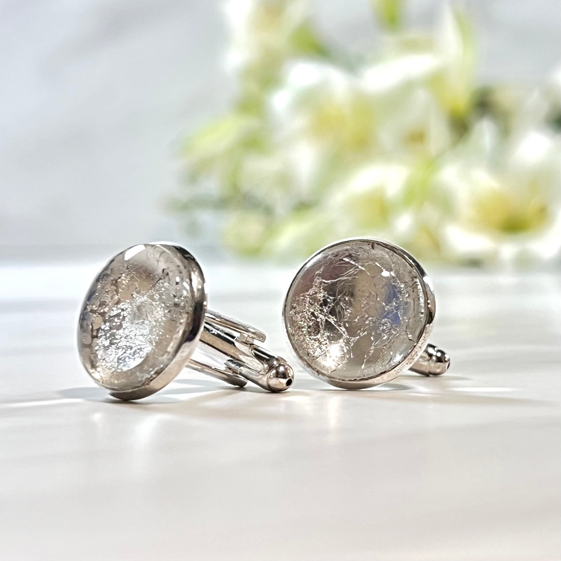 Silver 25th Anniversary Cufflinks Handmade-Cufflinks-Handmadeanniversary-Handmade Anniversary