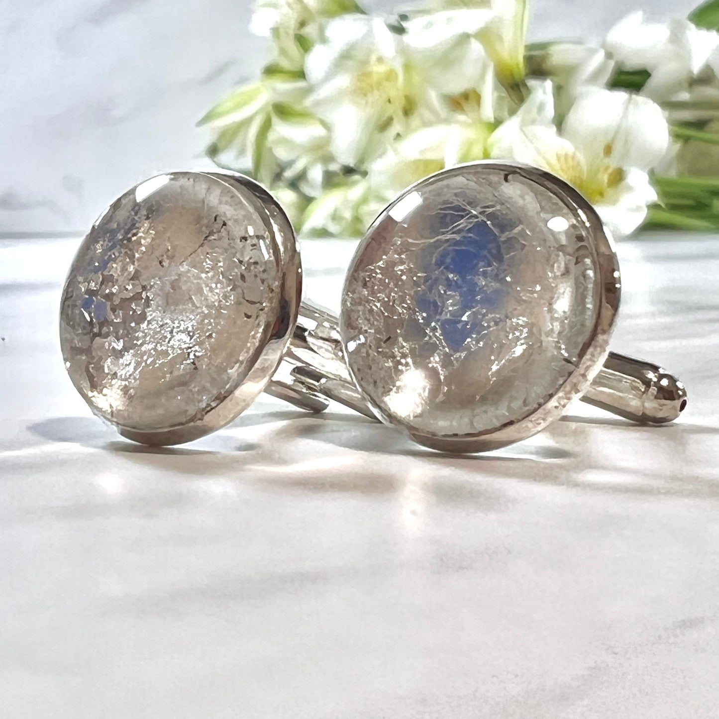 Silver 25th Anniversary Cufflinks Handmade-Cufflinks-Handmadeanniversary-Handmade Anniversary