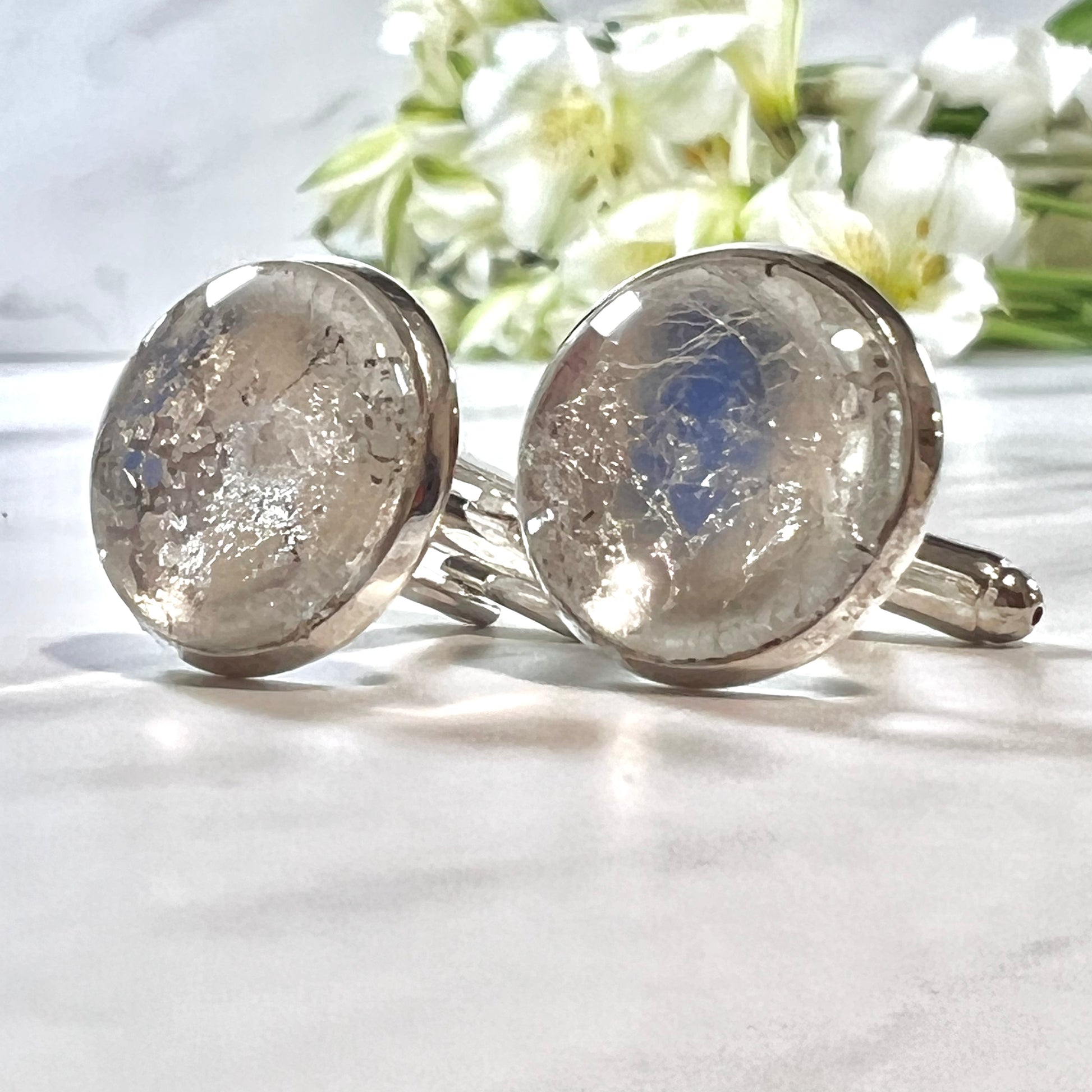 Silver 25th Anniversary Cufflinks Handmade-Cufflinks-Handmadeanniversary-Handmade Anniversary