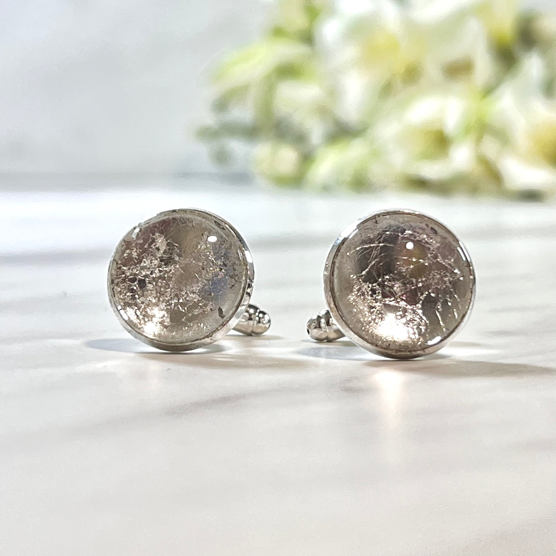 Silver 25th Anniversary Cufflinks Handmade-Cufflinks-Handmadeanniversary-Handmade Anniversary
