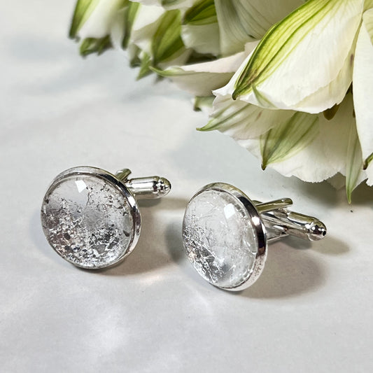 Silver 25th Anniversary Cufflinks Handmade-Cufflinks-Handmadeanniversary-Handmade Anniversary