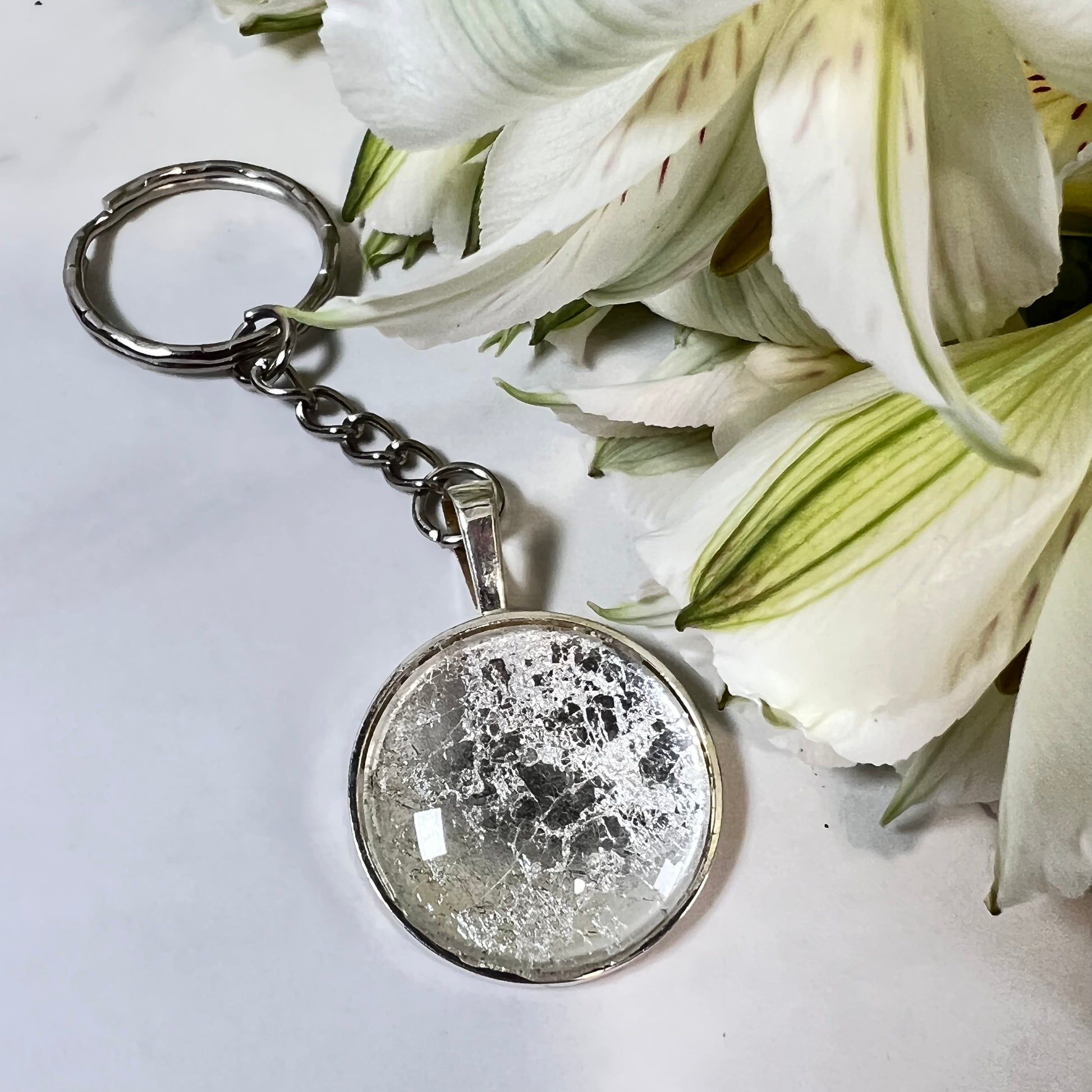 Silver 25th Anniversary Keyring Handmade-Keyring-Handmadeanniversary-Handmade Anniversary