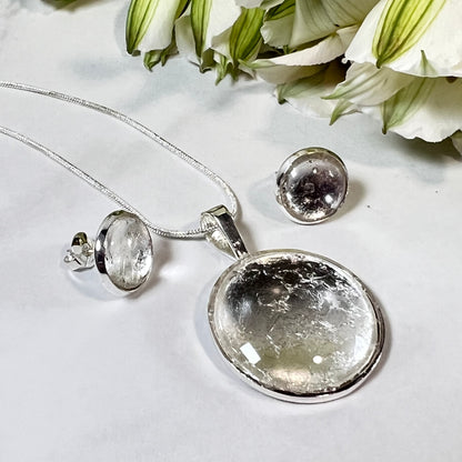 Silver 25th Anniversary Pendant & Earrings Jewellery Set Handmade-Pendant & Earrings-Handmadeanniversary-Handmade Anniversary