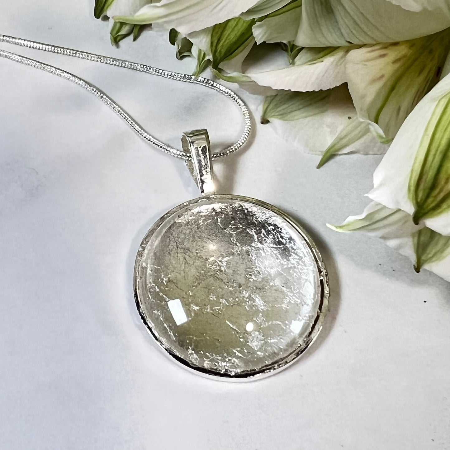 Silver 25th Anniversary Pendant & Earrings Jewellery Set Handmade-Pendant & Earrings-Handmadeanniversary-Handmade Anniversary