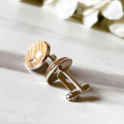 Wood 5th Anniversary Cufflinks Handmade-Cufflinks-Handmadeanniversary-Handmade Anniversary