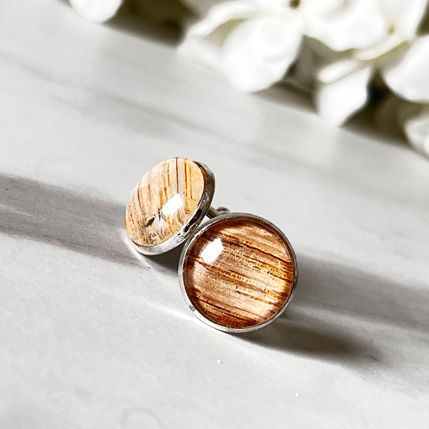 Wood 5th Anniversary Cufflinks Handmade-Cufflinks-Handmadeanniversary-Handmade Anniversary