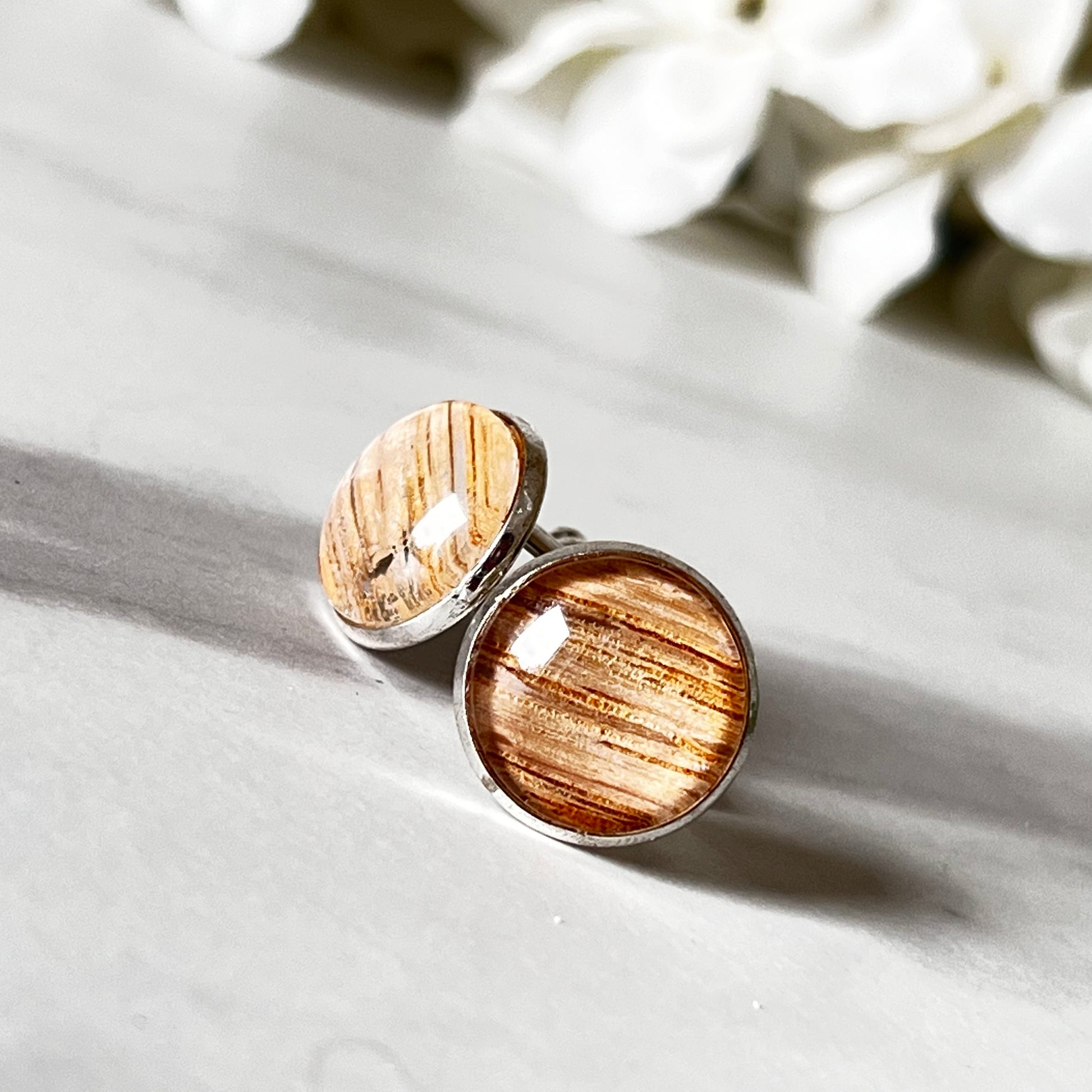 Wood 5th Anniversary Cufflinks Handmade-Cufflinks-Handmadeanniversary-Handmade Anniversary