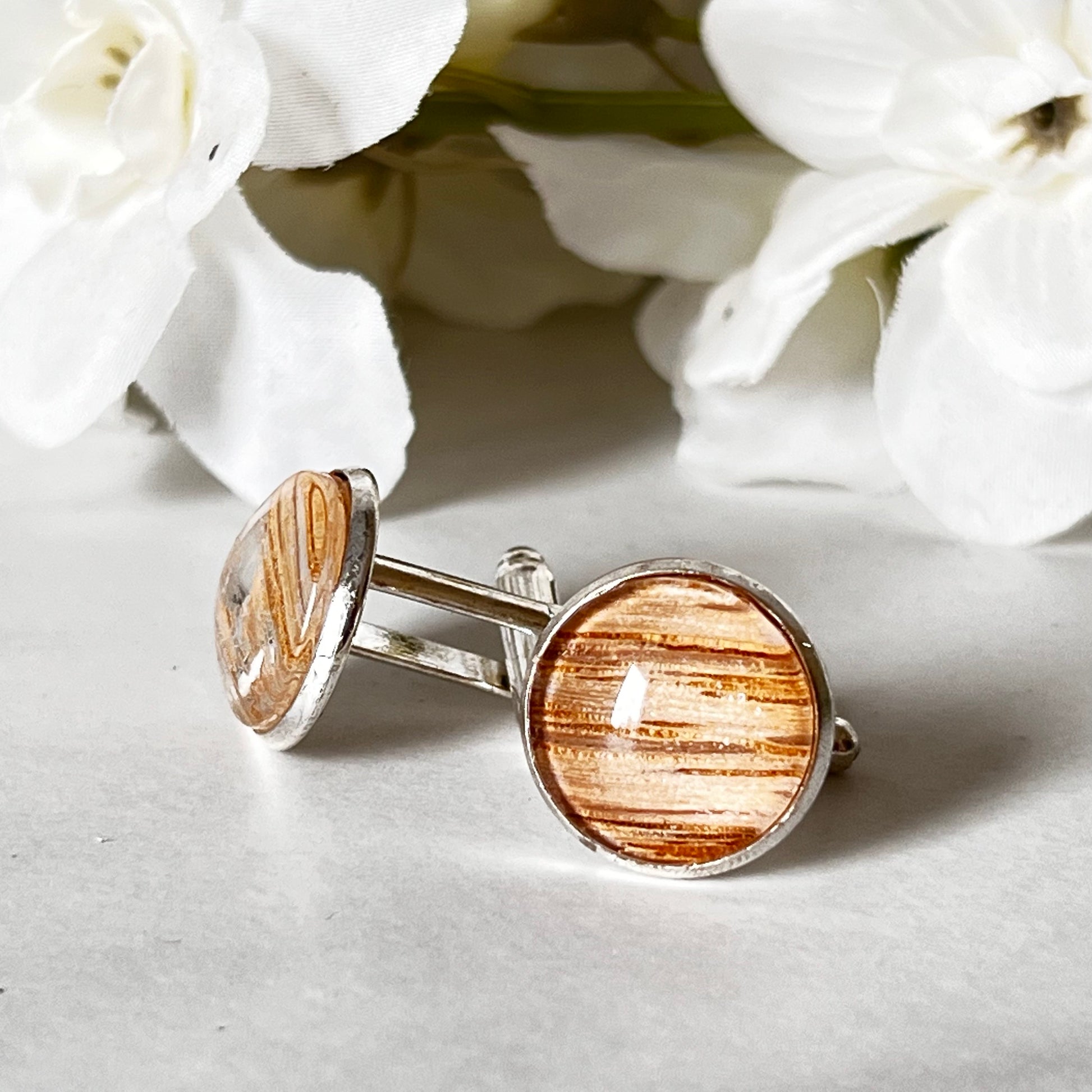 Wood 5th Anniversary Cufflinks Handmade-Cufflinks-Handmadeanniversary-Handmade Anniversary