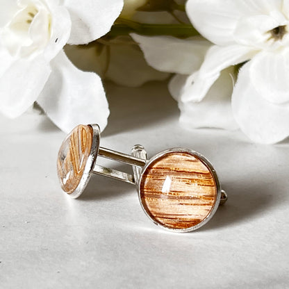 Wood 5th Anniversary Cufflinks Handmade-Cufflinks-Handmadeanniversary-Handmade Anniversary