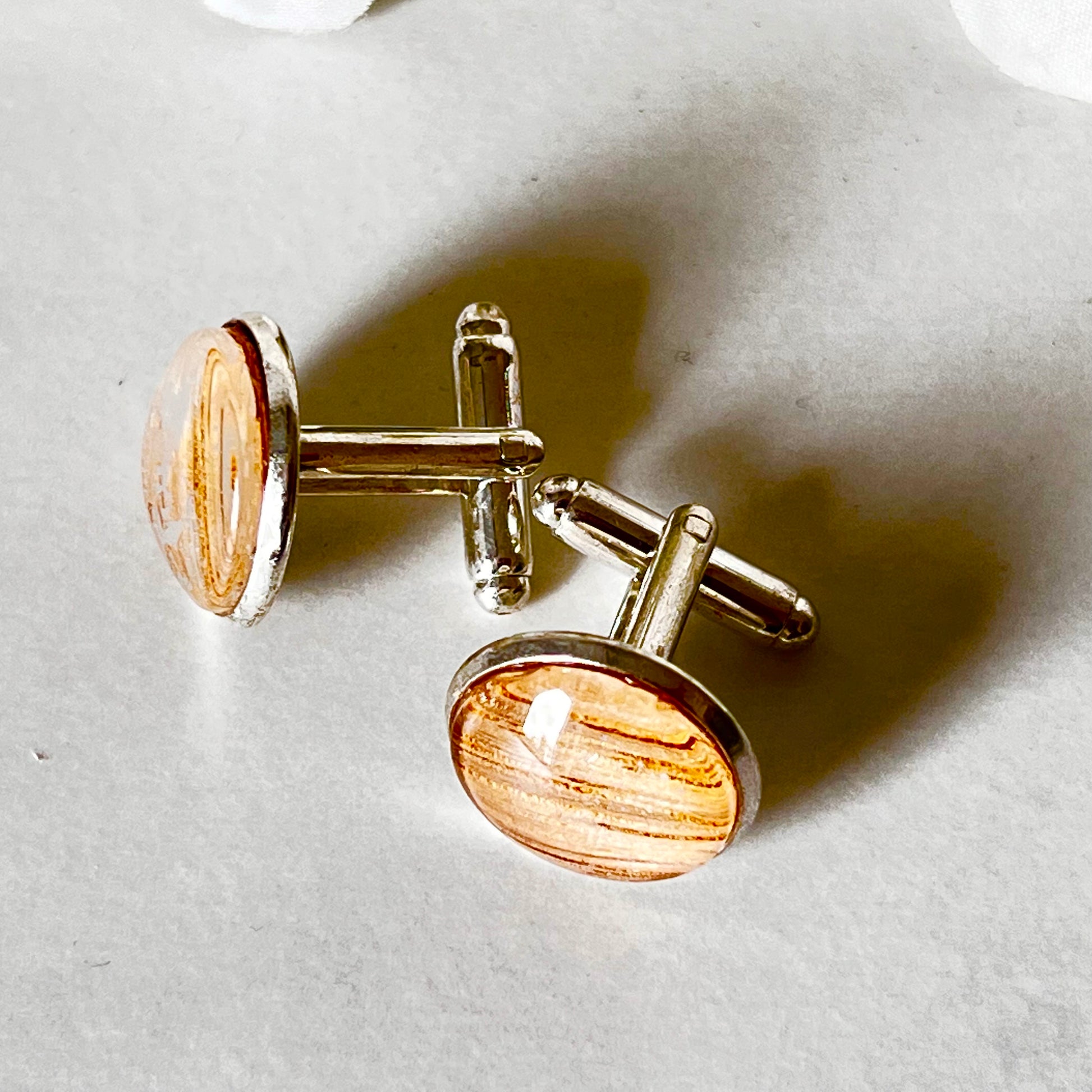 Wood 5th Anniversary Cufflinks Handmade-Cufflinks-Handmadeanniversary-Handmade Anniversary