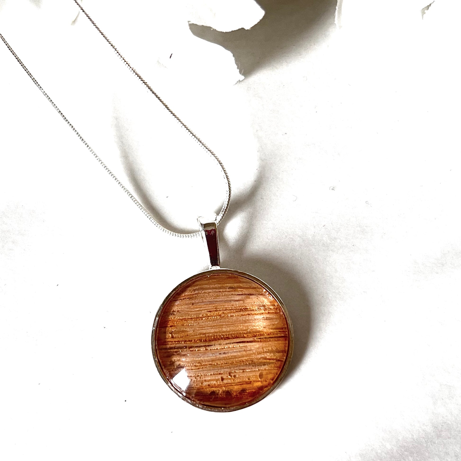 Wood 5th Anniversary Pendant & Earrings Jewellery Set Handmade-Pendant & Earrings-Handmadeanniversary-Handmade Anniversary