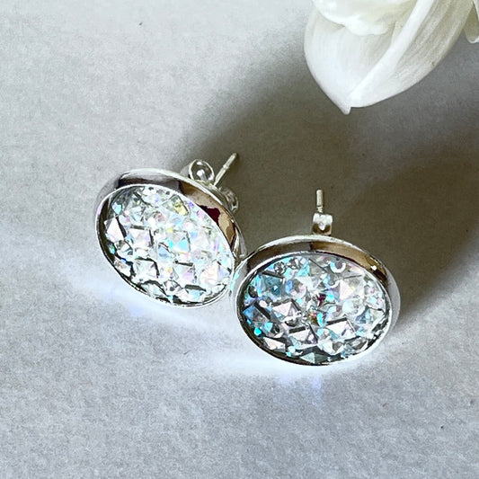 Crystal 15th Anniversary Stud Earrings Handmade