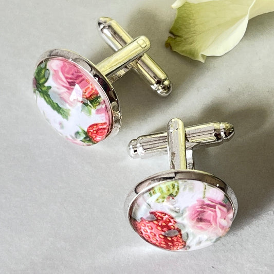 Fruit & Flower 4th Anniversary Cufflinks Handmade