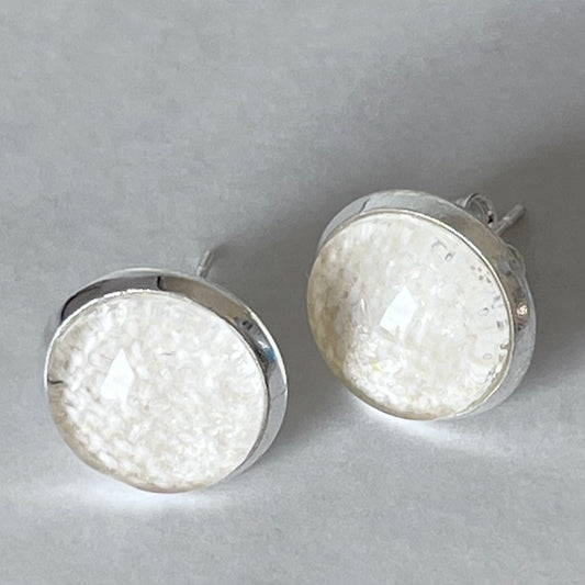 Linen 8th Anniversary Earrings Handmade