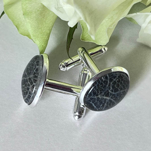 Lace 13th Anniversary Cufflinks Handmade