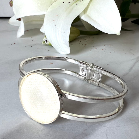 Linen 8th Anniversary Bangle Bracelet Handmade